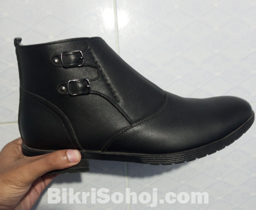 Men's High Neck Boot Shoe with Zipper